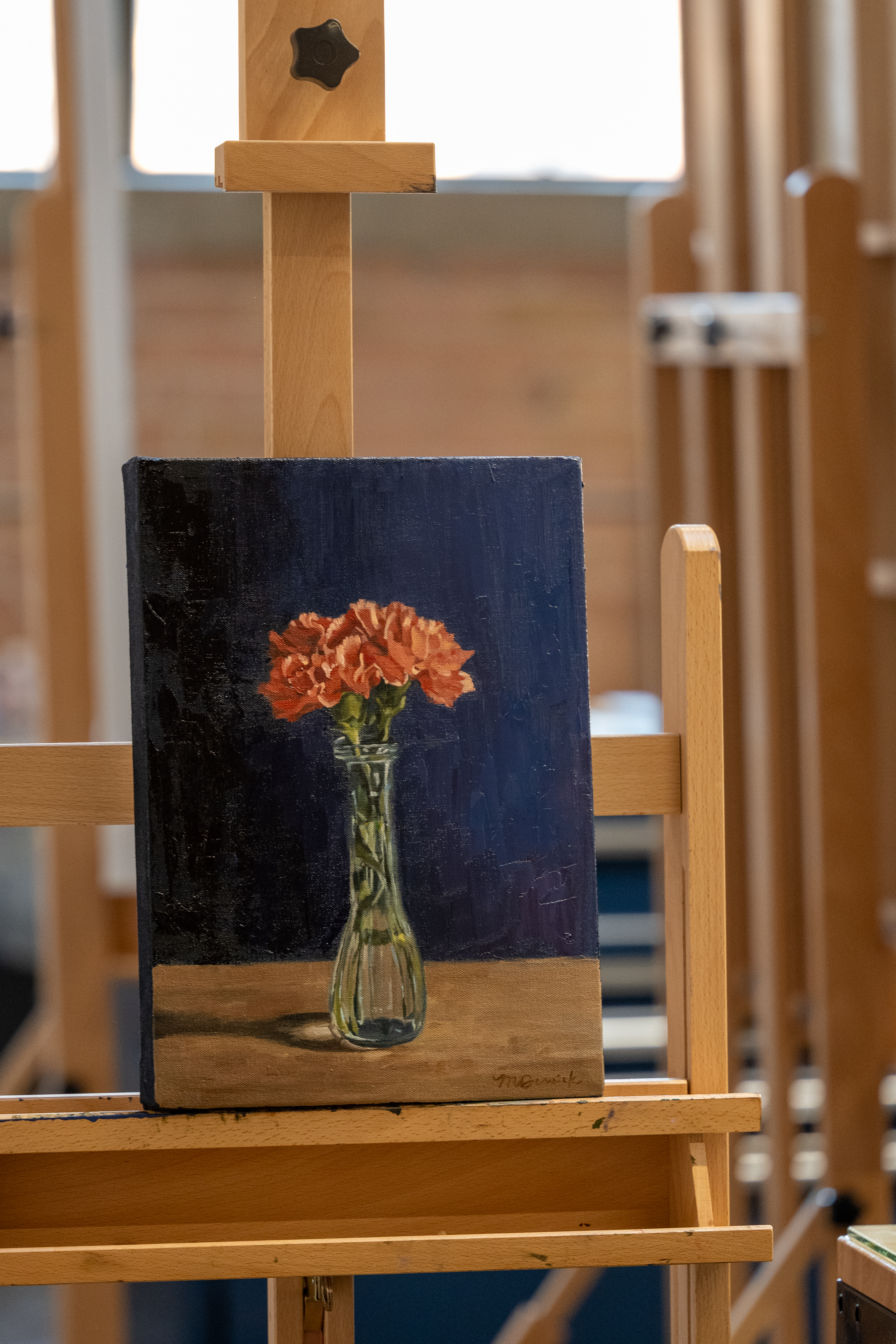 Peonies, an original still life oil painting by Mylie Jane Derrick.
