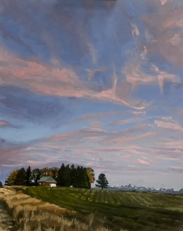 Sunset on the Tetons, an original landscape oil painting by Mylie Jane Derrick.